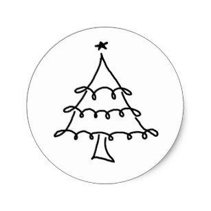 307x307 Christmas Tree Drawing Stickers Zazzle Nz
