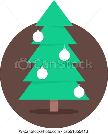 380x470 Christmas Tree In Circle With Xmas Balls Concept Of Christmas