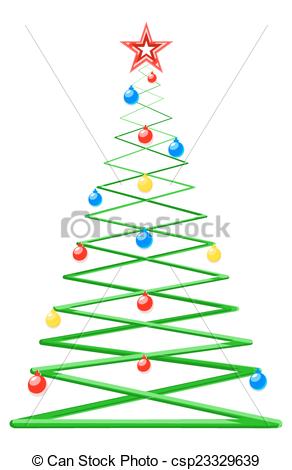 292x470 Decorative Modern Style Christmas Tree With Colorful Balls Vector