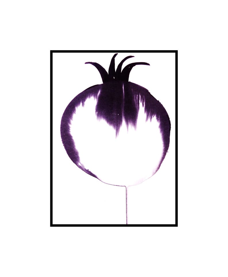 794x964 Ink Drawing Abstract Pomegranate Art Black And White Modern Etsy