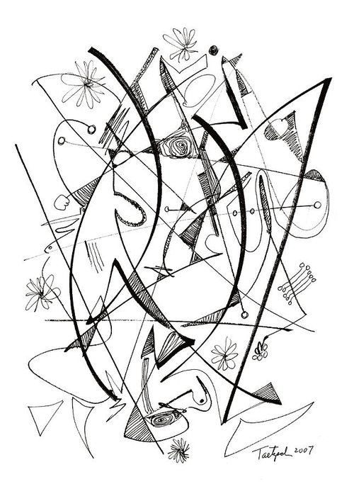 500x700 Modern Drawing Greeting Card For Sale
