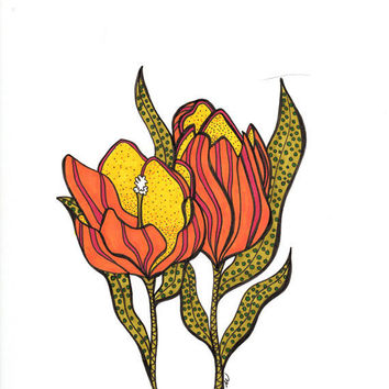354x354 Shop Flower Ink Drawings On Wanelo