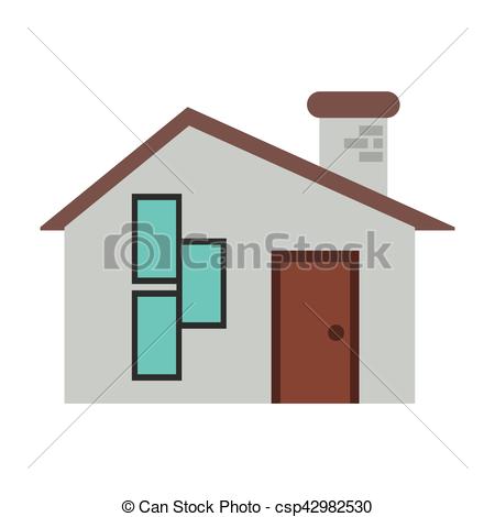 450x470 House Modern Style Chimney Brick Vector Illustration