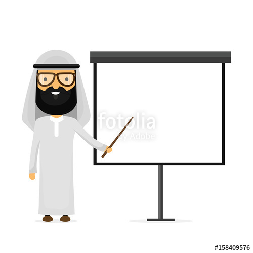 500x500 Arabian Muslim Businessman Vector Flat Cartoon Character Modern