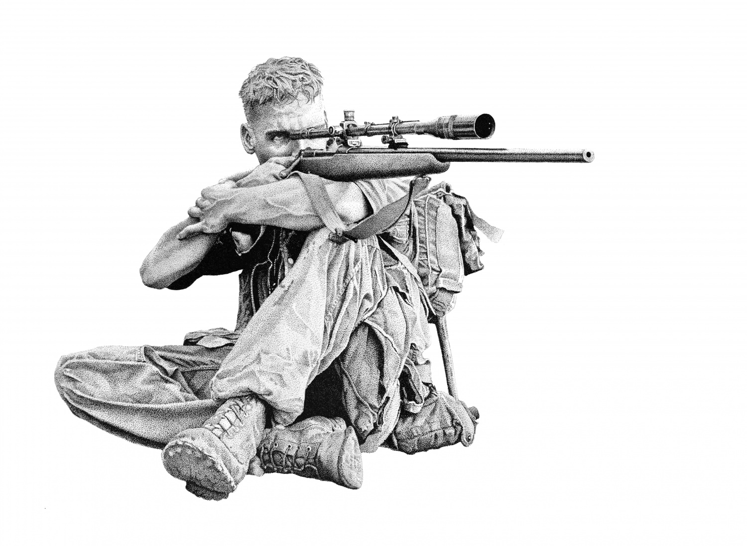 1500x1097 Soldier Drawing Sniper For Free Download