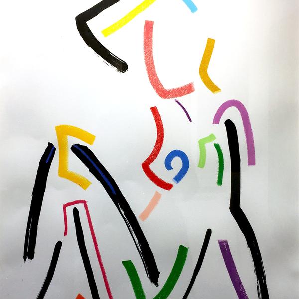 600x600 comfort silver leaf abstract figurative painting