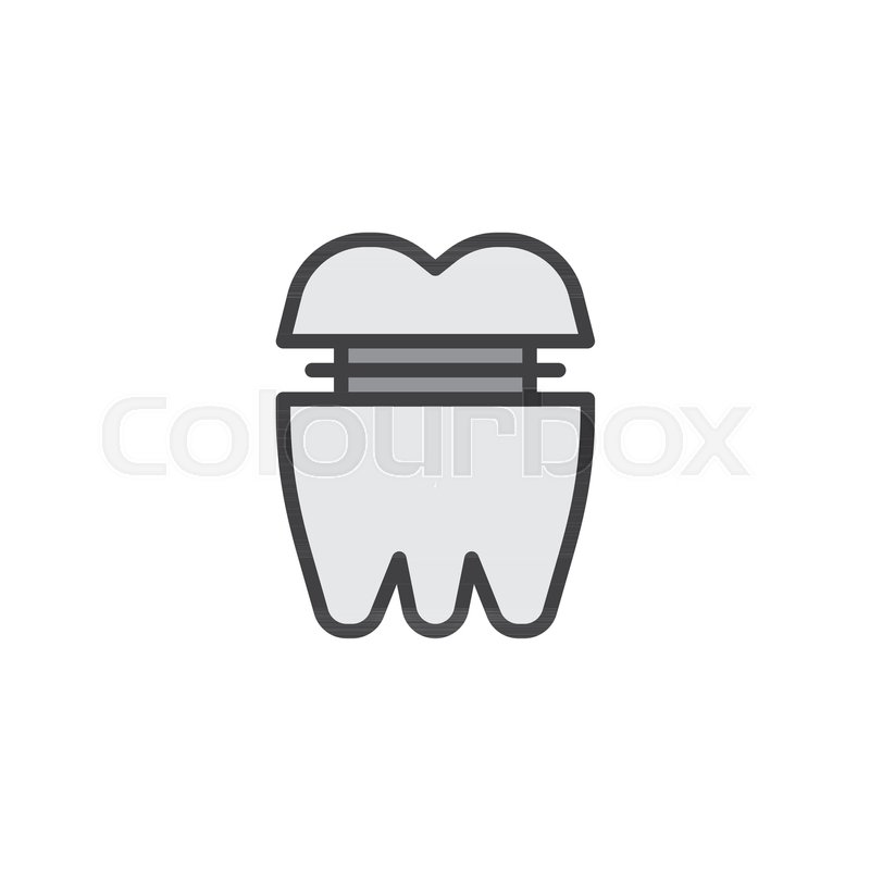 800x800 Molar Tooth Crown Filled Outline Icon, Stock Vector Colourbox