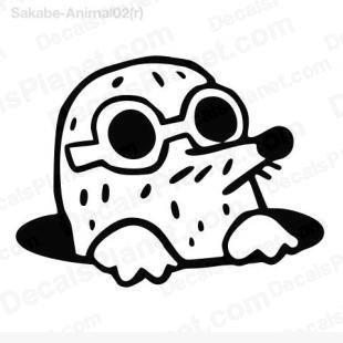 310x310 mole blind drawing decal, vinyl decal sticker, wall decal