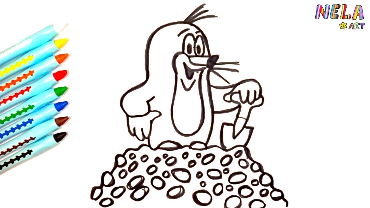 1280x720 Mole Coloring And Drawing Painting For Kids Nela Art