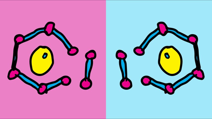 852x480 Drawing Hand Molecule Structure Stock Video Footage