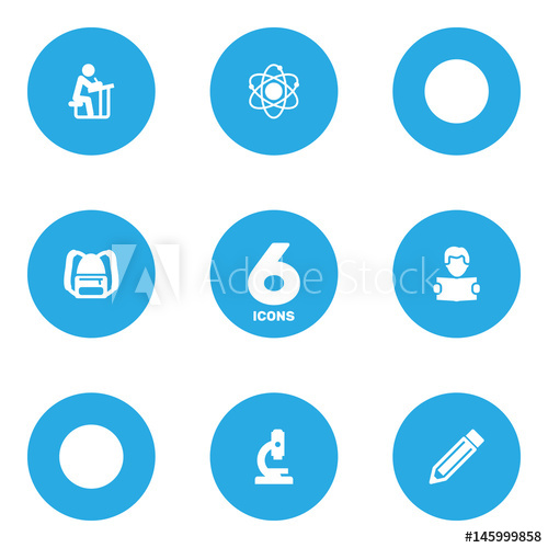 500x500 Set Of Studies Icons Of Reading, Molecule