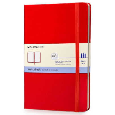 406x406 Moleskine Art Plus Sketchbook, Large, Plain, Red, Hard Cover