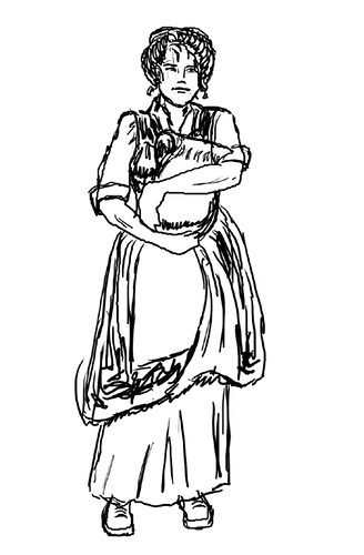 328x500 Molly Pitcher Preliminary Sketch For Illustrations