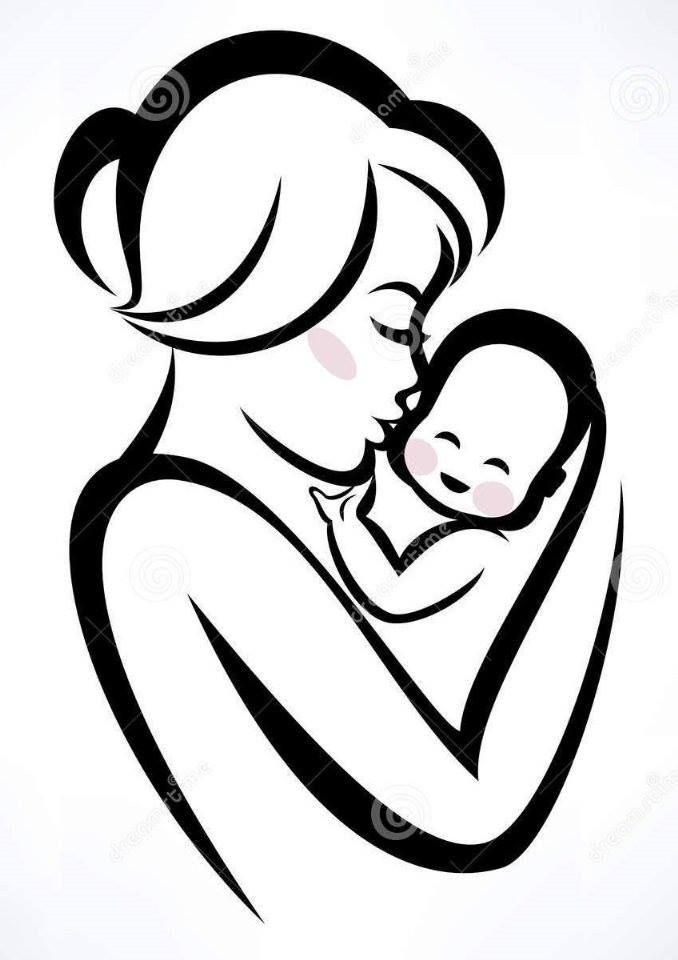 Mom And Baby Drawing | Free download on ClipArtMag