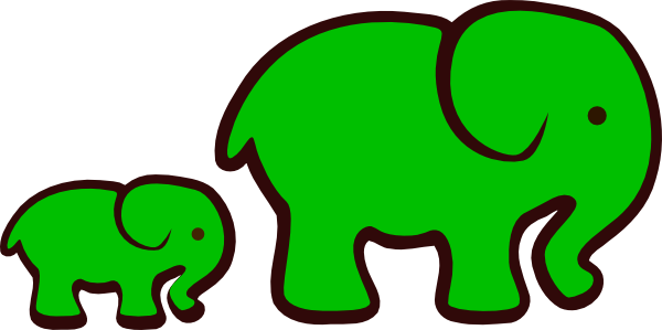 600x299 Mother And Baby Elephant Clipart