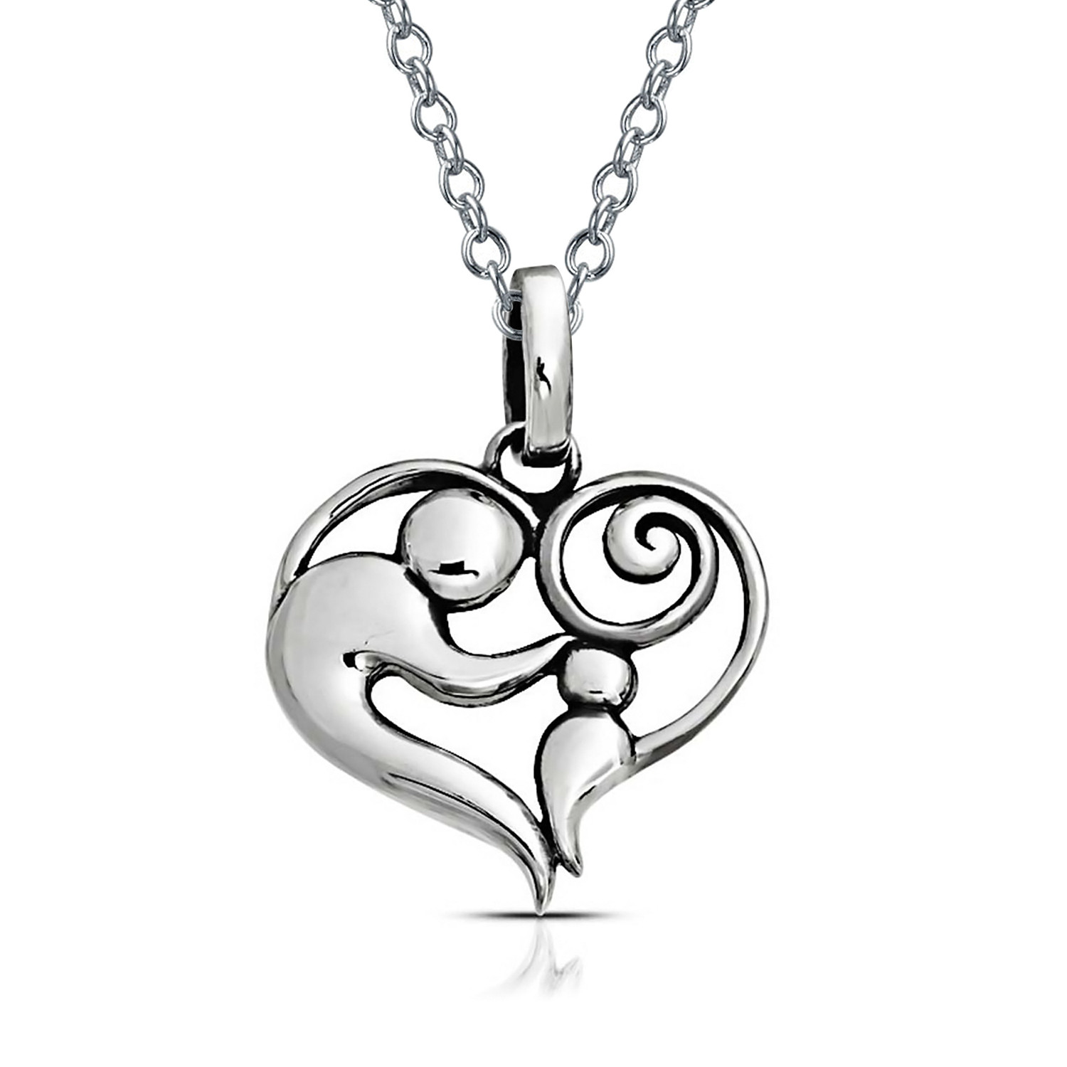 1500x1500 Mother Loving Child Son Or Daughter Heart Shape Pendant
