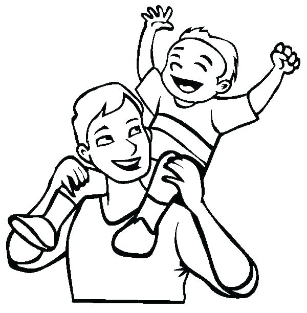600x612 I Love Dad Coloring Pages Dad Coloring Pages Mom Child Piggyback