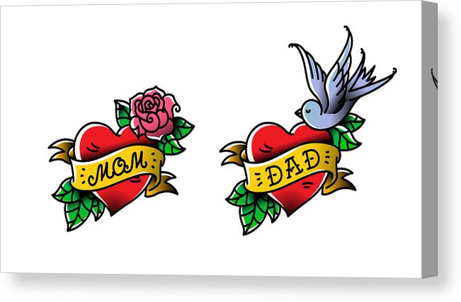 651x427 Tattoos With The Inscription Of Mom And Dad Two Hearts