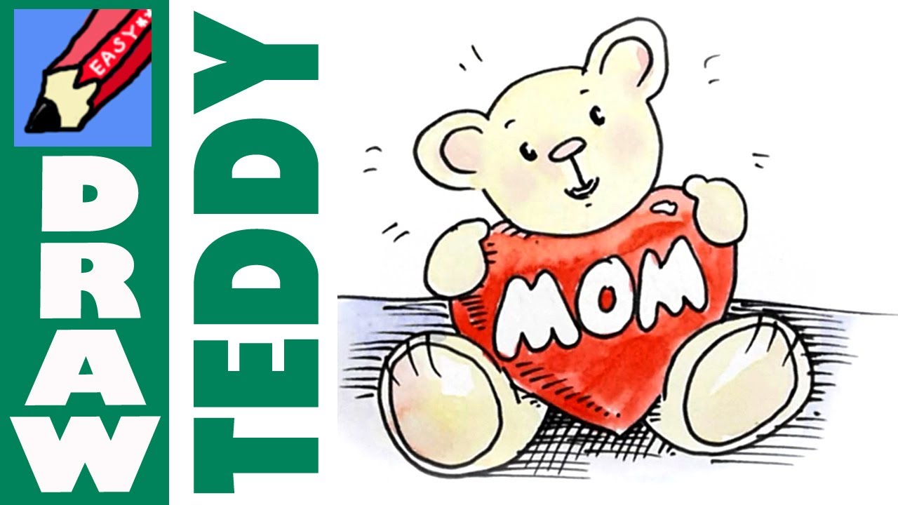 1280x720 How To Draw Teddy Loves Mom