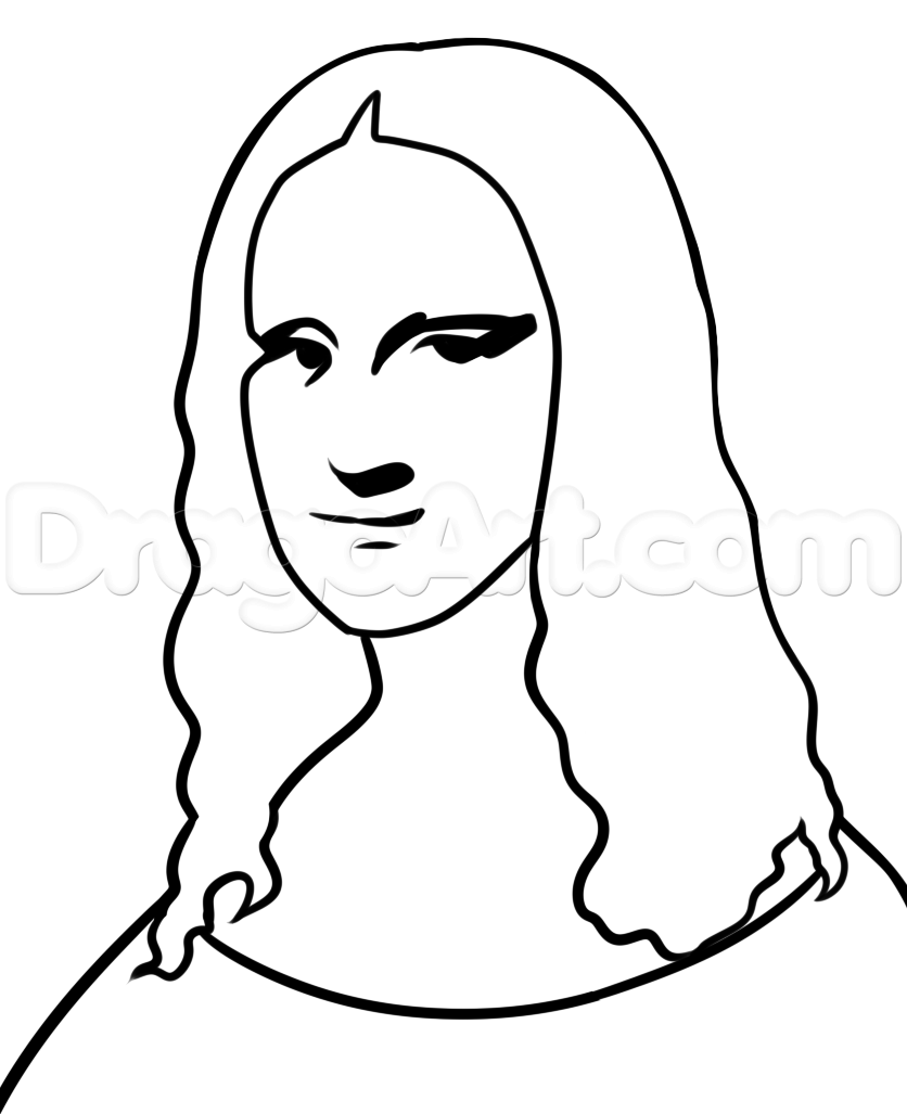 836x1027 how to draw mona lisa easy, step