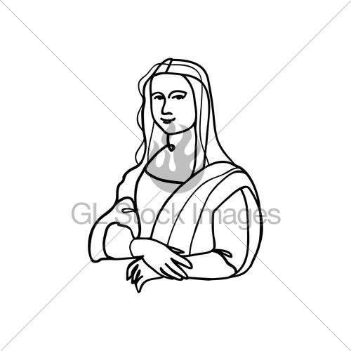 500x500 mona lisa line art gl stock images
