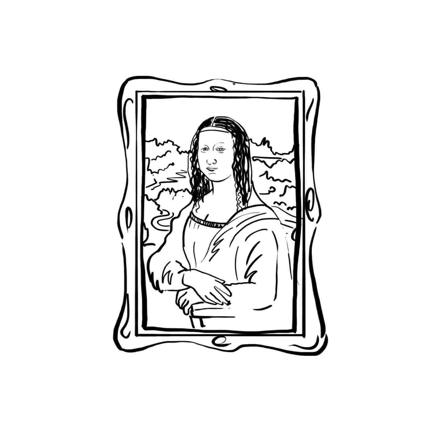 1400x1400 How To Draw The Mona Lisa Cartoon