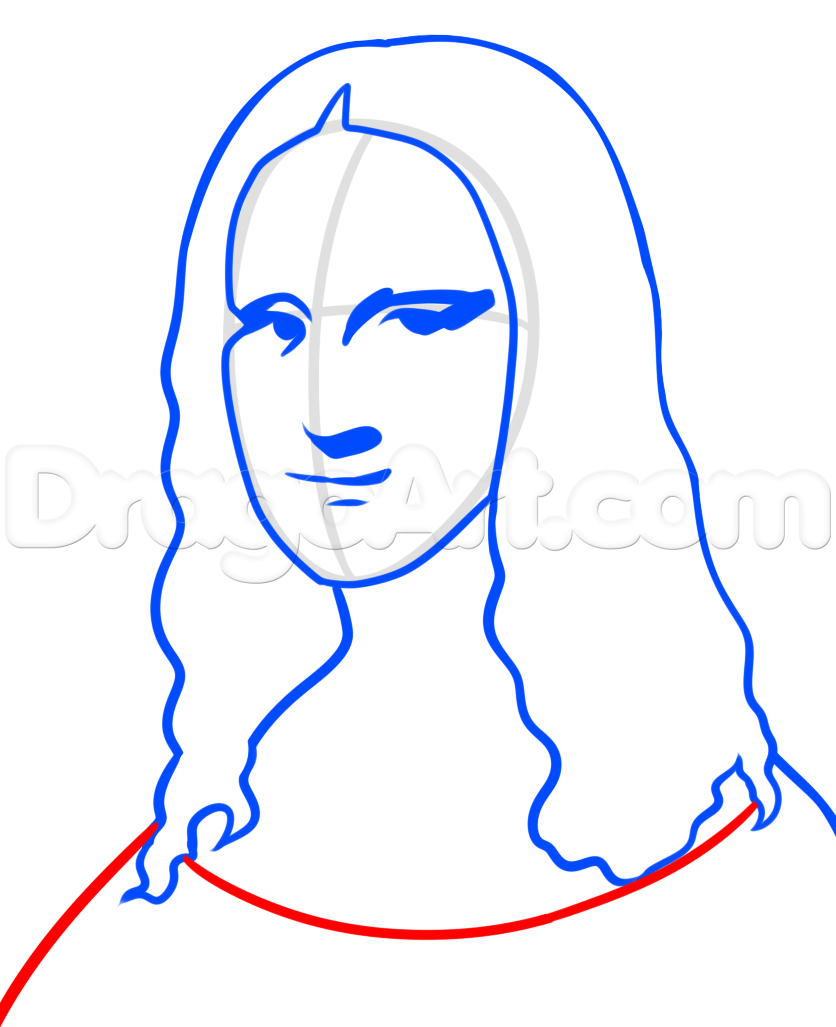 836x1027 How To Draw Mona Lisa Easy Step Drawing In Drawings