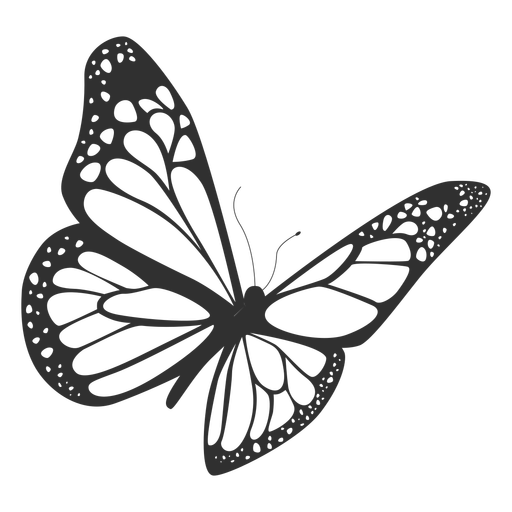 512x512 Monarch Butterfly Flying Silhouette