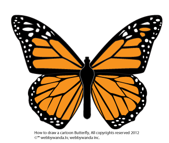 345x292 How To Draw A Monarch Butterfly, How To Draw A Butterfly