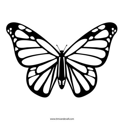 400x400 Tattood Butterfly Stencil, Butterfly