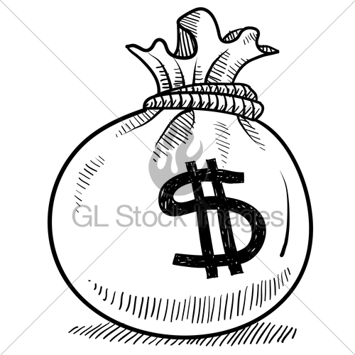 500x500 Money Bag Sketch Gl Stock Images