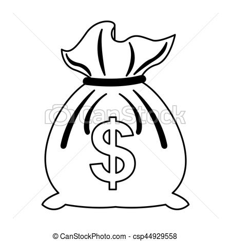 450x470 Money Bag Isolated Icon Vector Illustration Design Clipart Vector
