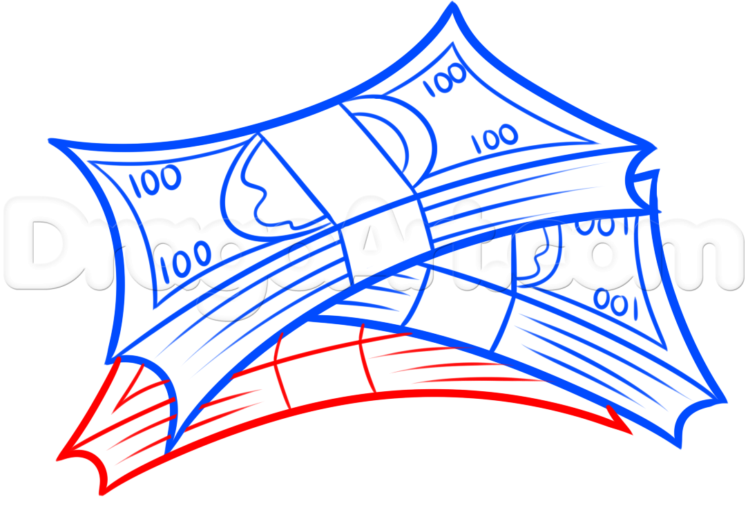 1083x748 How To Draw Money, Step