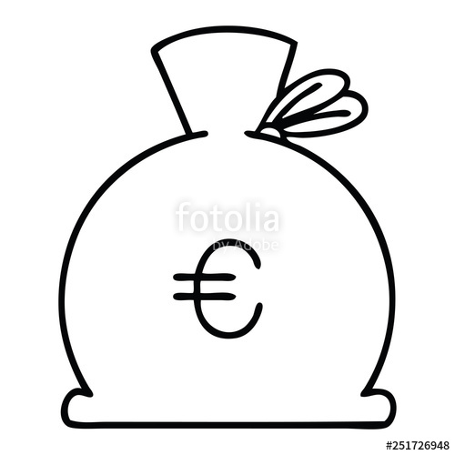 500x500 Line Drawing Cartoon Bag Of Money Stock Image And Royalty Free