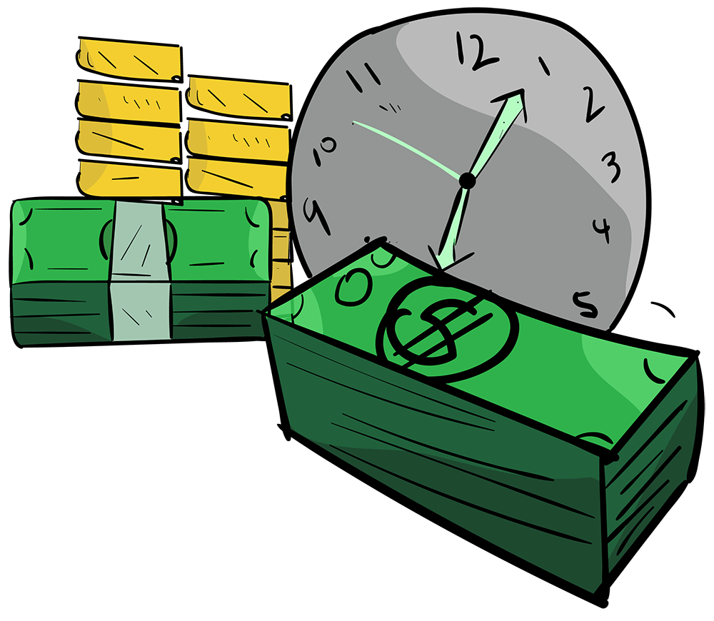 1000x870 Time Is Money Drawing