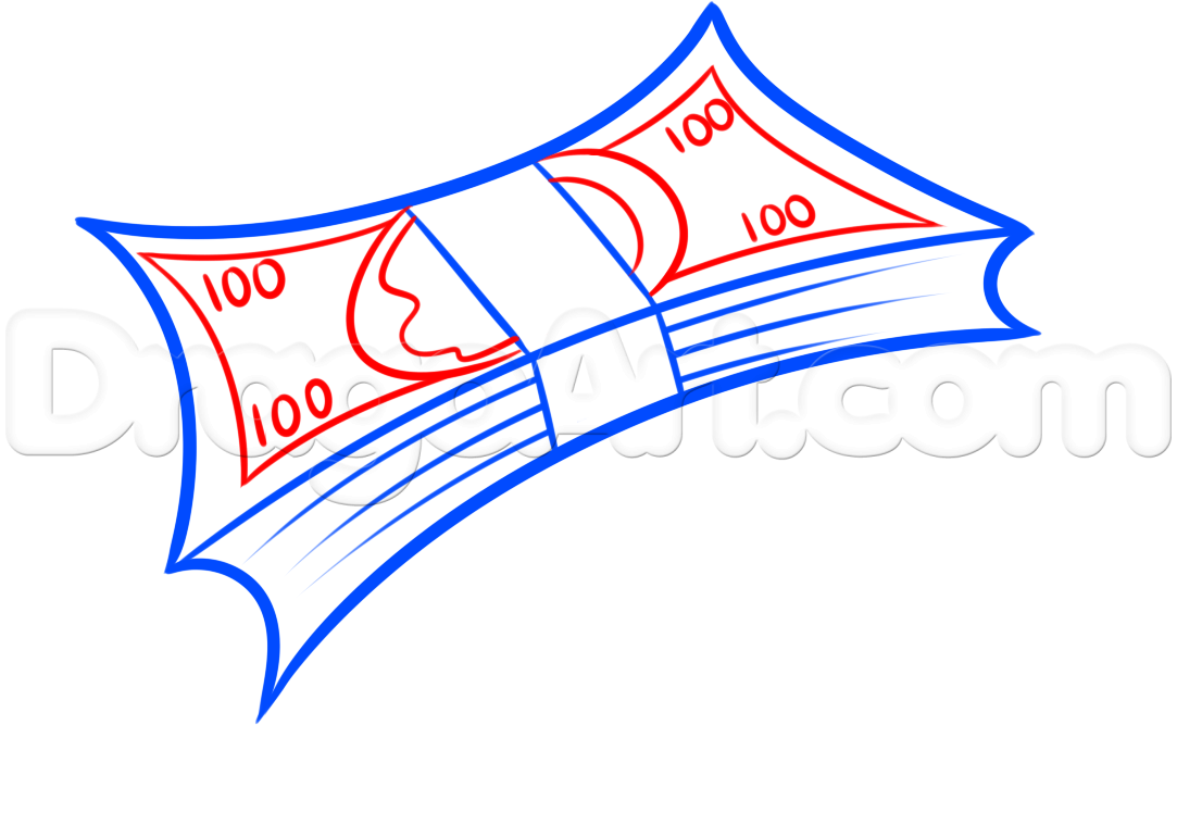 1083x748 How To Draw Money, Step