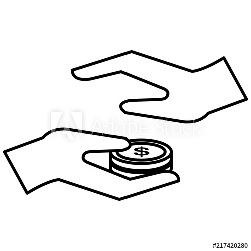 500x500 Hands With Coins Money