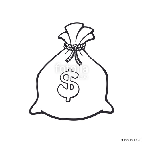 500x500 Doodle Of Bank Bag With Dollar Sign Stock Image And Royalty Free