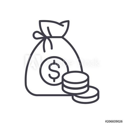 500x500 earned money black icon concept earned money flat vector symbol