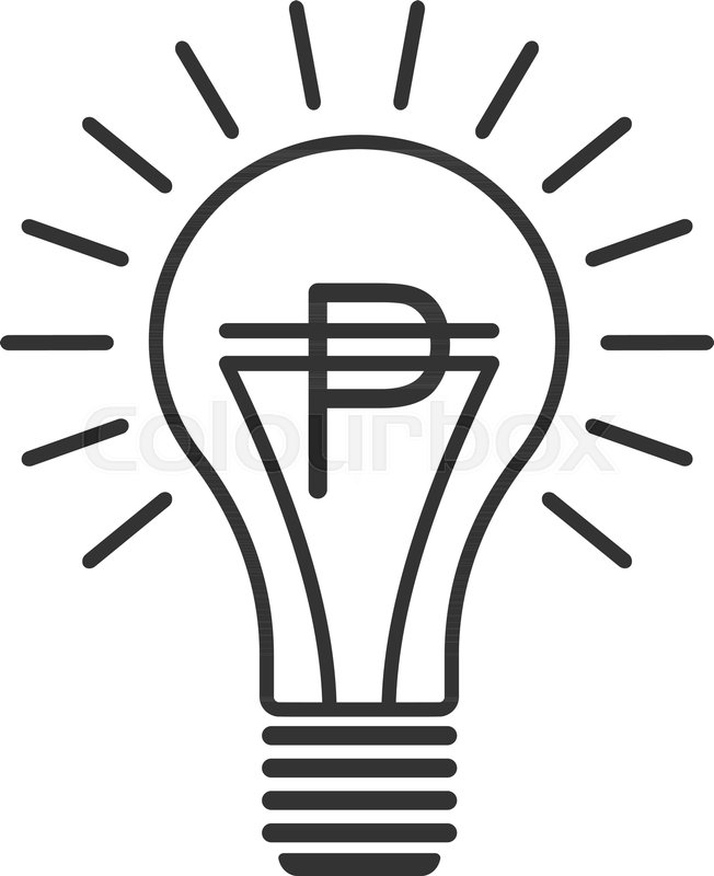 652x800 Black Outline Vector Lightbulb With Stock Vector Colourbox