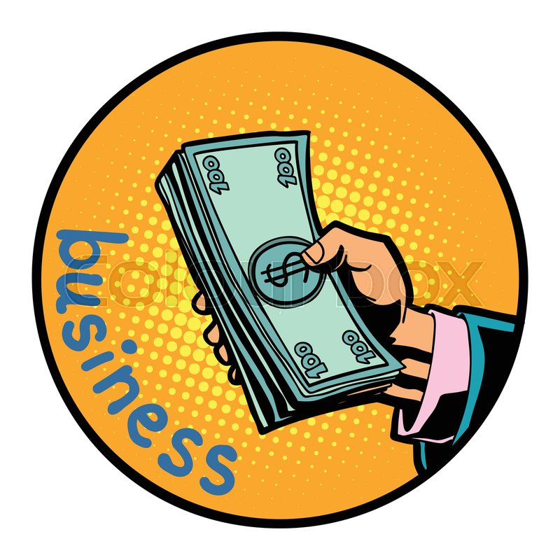 800x800 Business Hand With Money Dollars Icon Stock Vector Colourbox