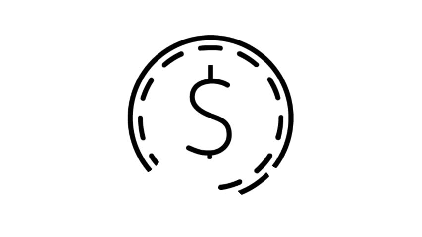 852x480 Dollar Money Animation Flat Line Stock Footage Video