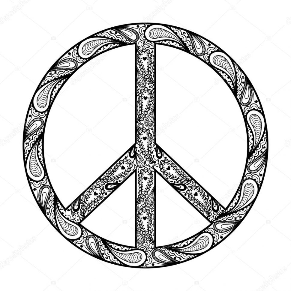 970x970 Creative Tattoos Peace Sign Zentangle Black Symbol Tattoo Design
