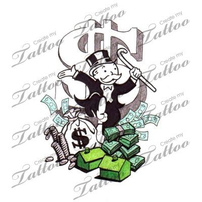 400x400 Marketplace Tattoo Monopoly Money