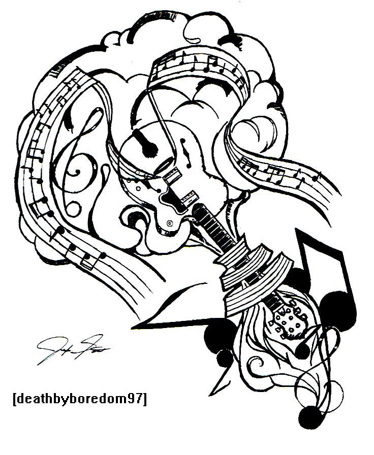 736x896 Cool Music Tattoo Designs To Draw Free Download Clip Art