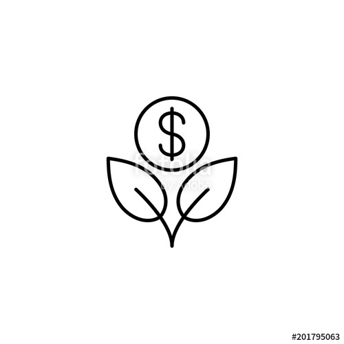 500x500 Money Tree Growth Line Black Vector Icon Stock Image And Royalty