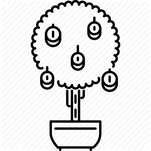 512x512 coin, economy, finance, money, profit, tree icon