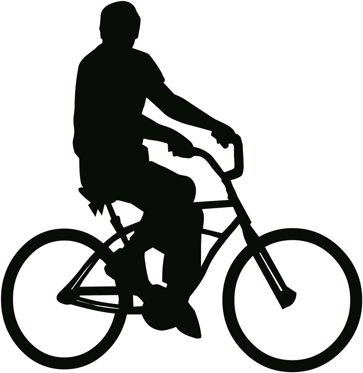 1201x1237 Download Travel, Silhouette, Drawing, Outline, Bicycle