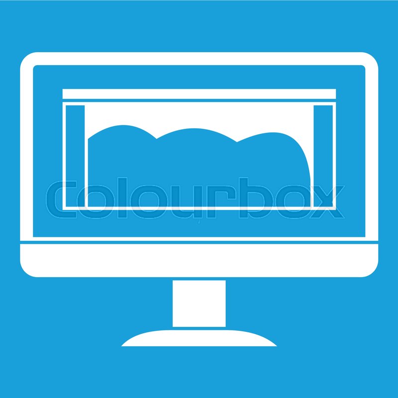 800x800 Drawing Monitor Icon White Isolated On Stock Vector Colourbox