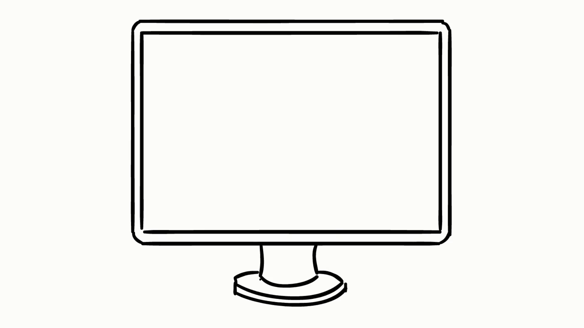 1920x1080 Computer Monitor Screen Animation Line Drawing Illustration